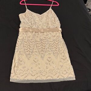 Adrianna Papell Cream Beaded Dress for Bride or Mother of the Bride- prom
